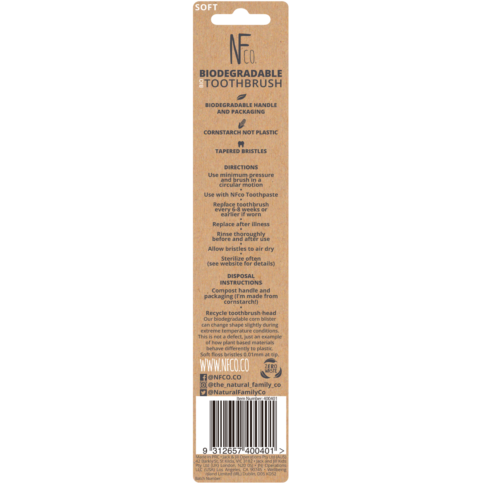 The NF Co. The Natural Family Co. Bio Toothbrush Pastel