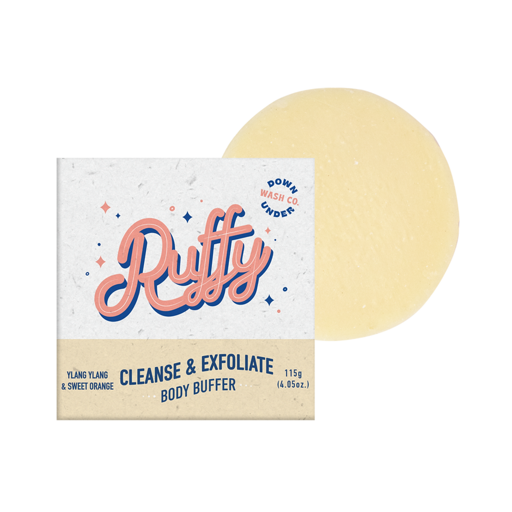 Downunder Wash Co. Downunder Wash Co. Ruffy Cleanse & Exfoliate Body Buffer Ylang Ylang & Sweet Orange