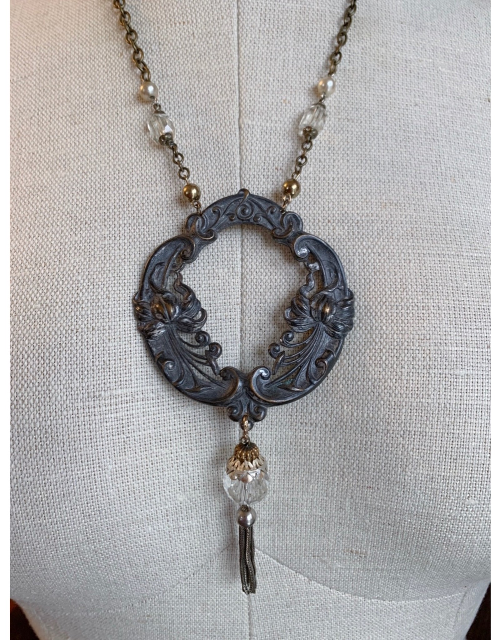 Art Nouveau Buckle and Tassel Necklace