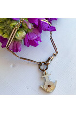 Victorian Mother of Pearl Flower Anchor Fob Bracelet