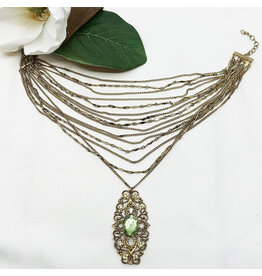 1960s Brooch Multi-Chain Necklace