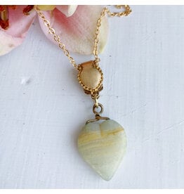 Victorian Carved Onyx + Gold Filled Heart Fob