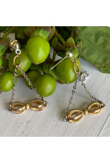 Vintage 3D Brass Bow Earrings