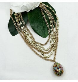 1970s Cloisonne Egg Necklace