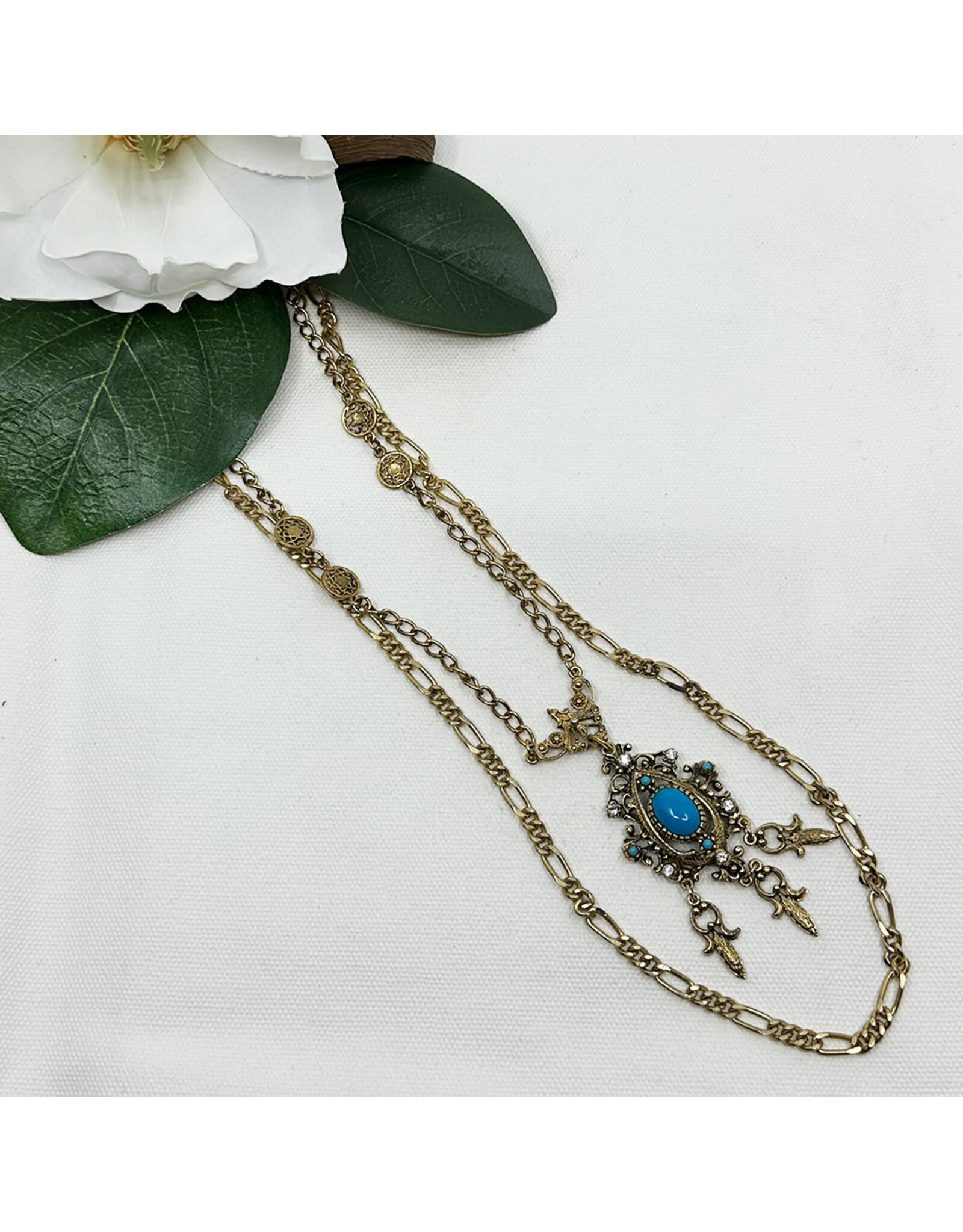 1950s Blue Stone with 3 Drop on 1960s Dual Chain