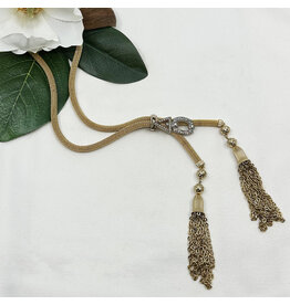 1930s Fur Clip Tassel Necklace