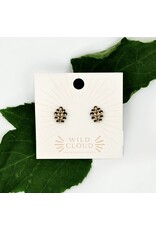 Natural Bamboo Flower Earrings