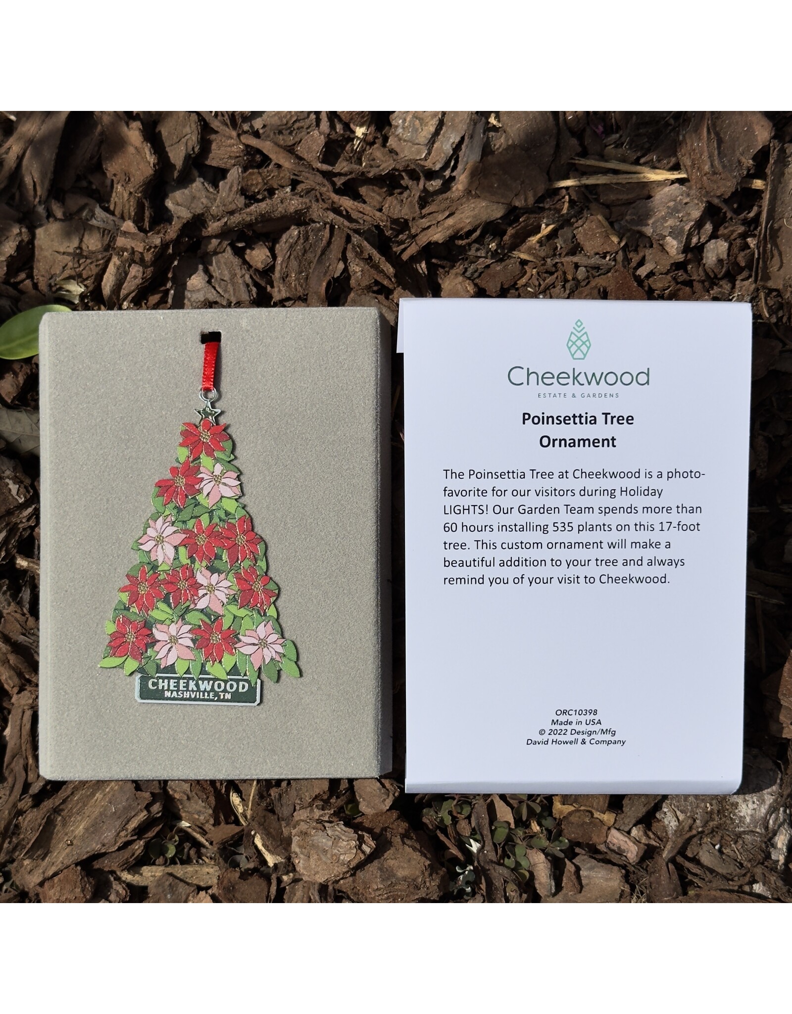 Cheekwood Poinsettia Tree Metal Ornament