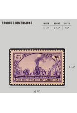 Railroad Stamp Wood Postcard