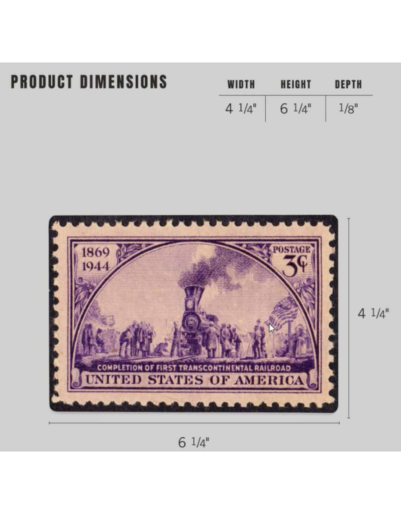 Railroad Stamp Wood Postcard