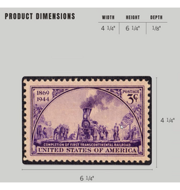 Railroad Stamp Wood Postcard