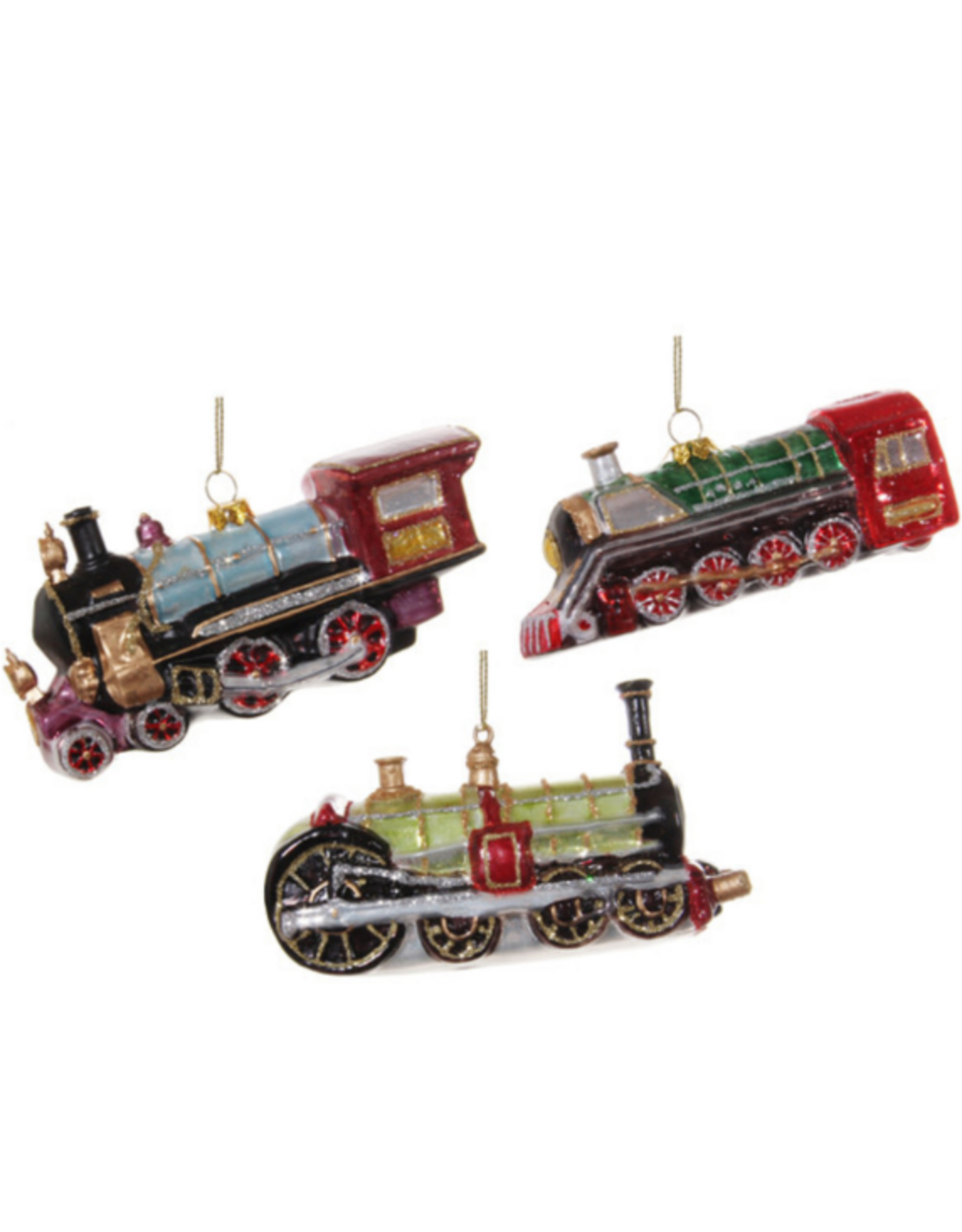 Glass Train Ornament - Assorted