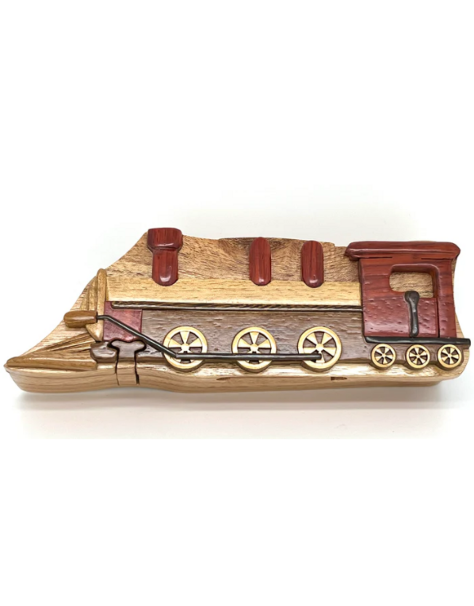 Hand Carved Train Puzzle Box