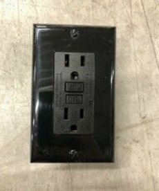 Black GFCI Receptacle with Plate