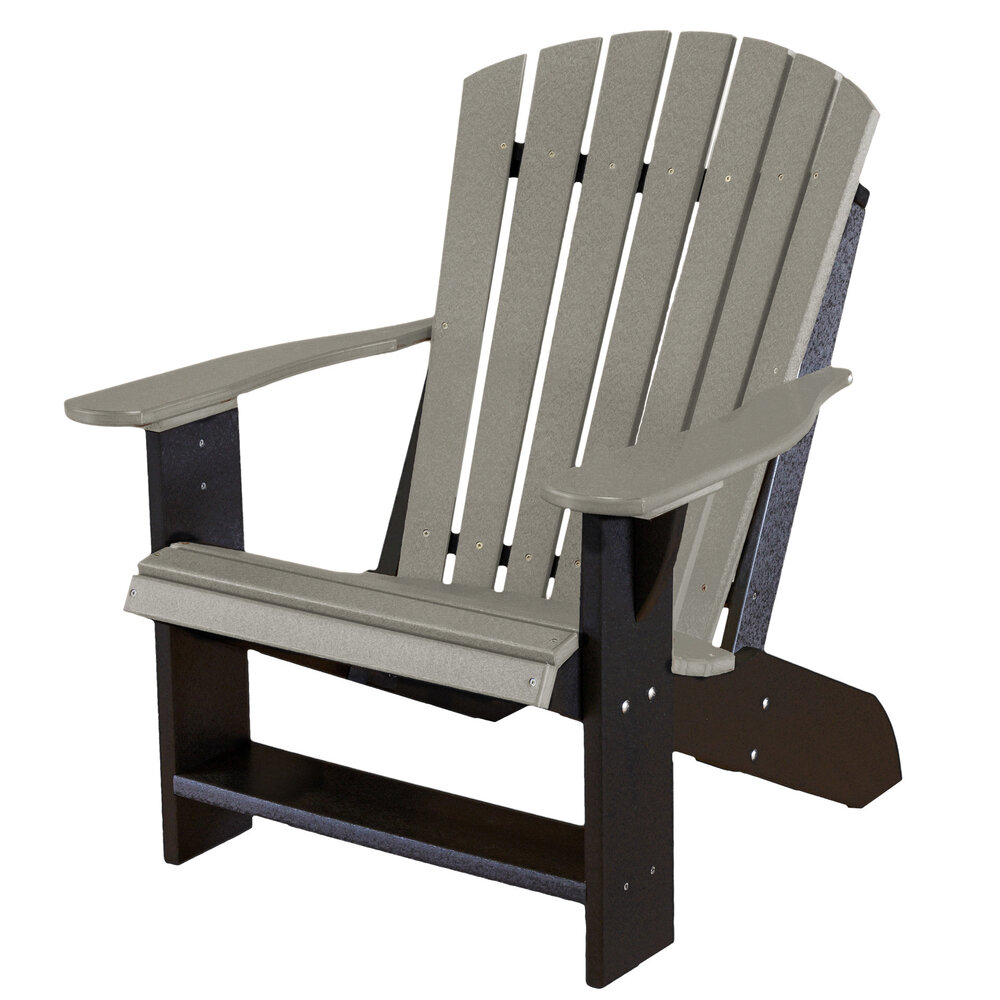 Heritage Adirondack Chair -  Light Gray with Black Frame
