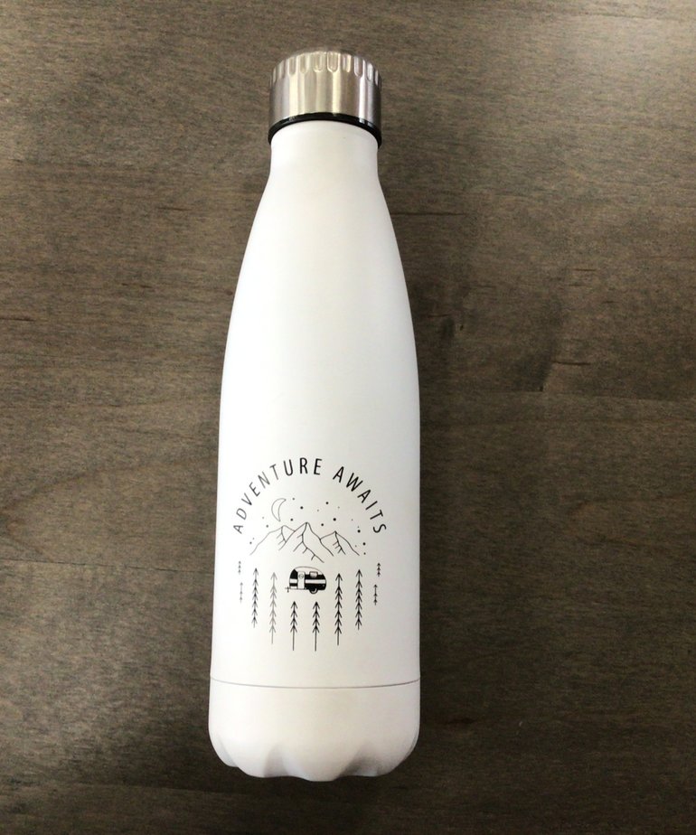 16 OZ White Stainless Insulated Water Bottle