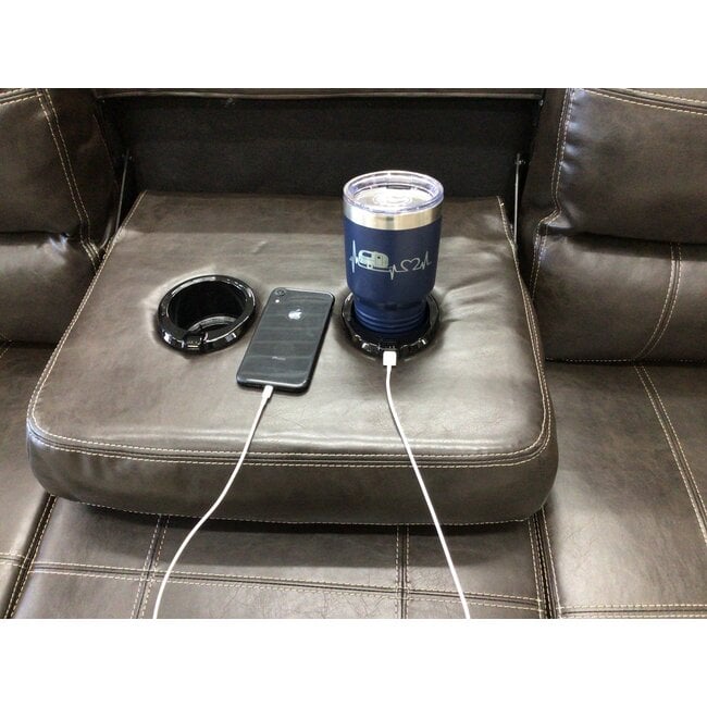 72" RV Jackknife Sofa With Light Up Cupholder - Brown