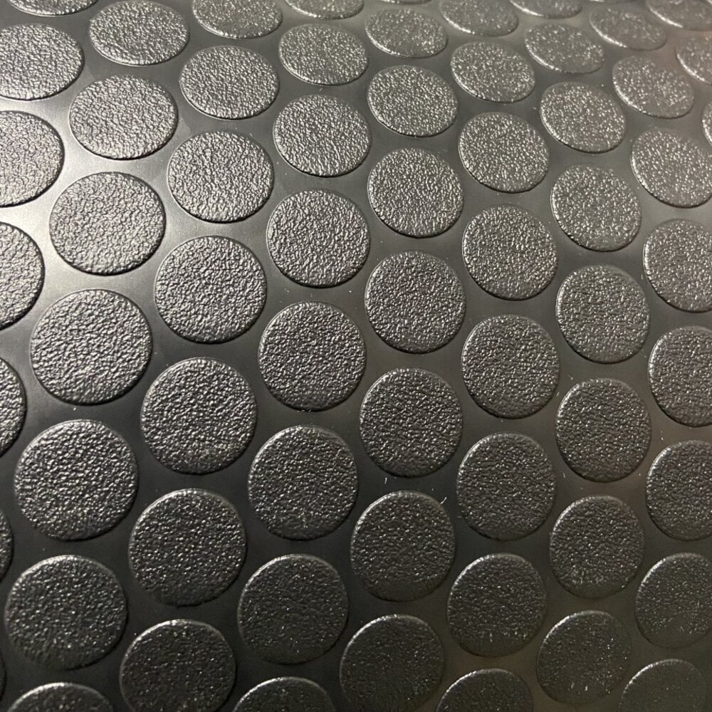 Black Rubber Coin Flooring - 8'6"