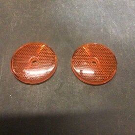 Bargman 74-68-020 Class A 3-3/16" Round Amber Reflector with Center Mounting Hole - 2 Pack
