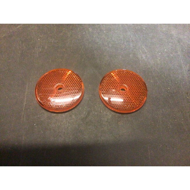 Bargman 74-68-020 Class A 3-3/16" Round Amber Reflector with Center Mounting Hole - 2 Pack