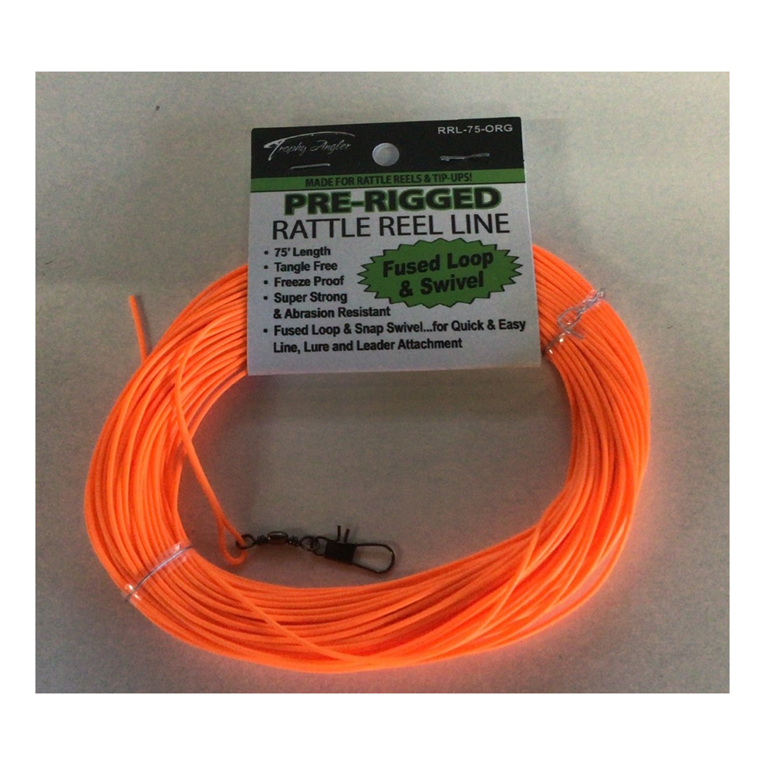 Trophy Angler 75’ Orange Rattle Reel Line