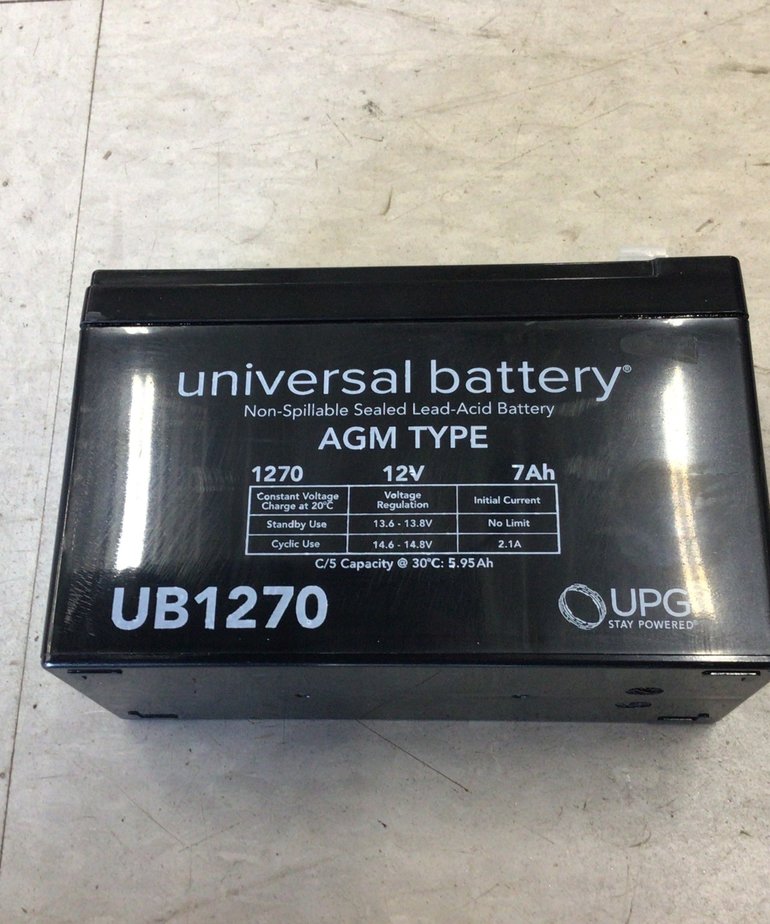 12V 7AH Universal Battery AGM Type Pleasure Land RV Surplus Store