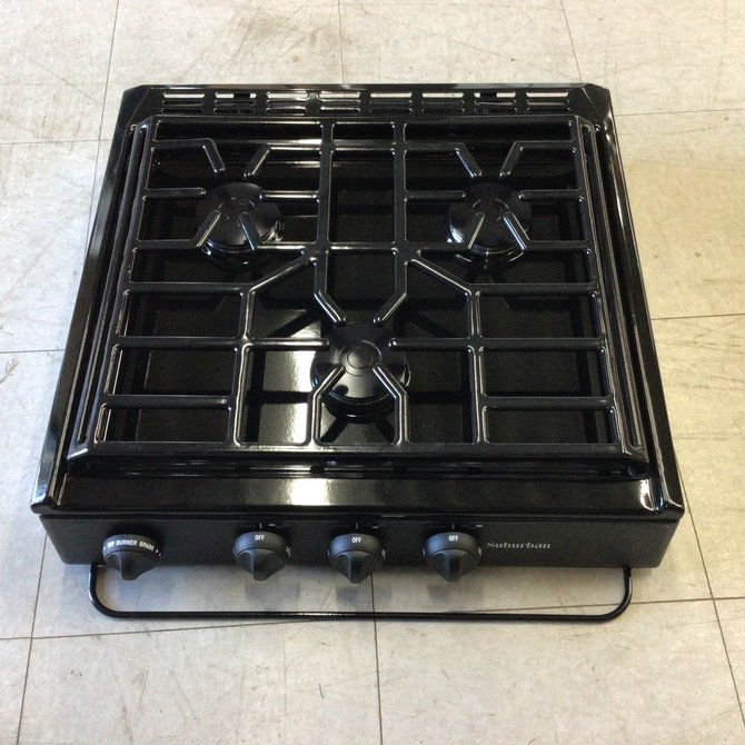 Greystone 17 Stainless or Black 2 in 1 Gas Range, 12 Volt, LP IN STOC –  Elkhart RV Parts