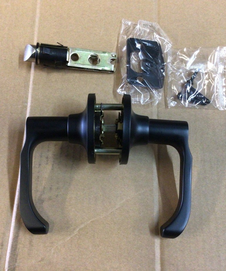 Matte Black Lever Door Handle LSL806PSMB Pleasure Land RV Surplus Store