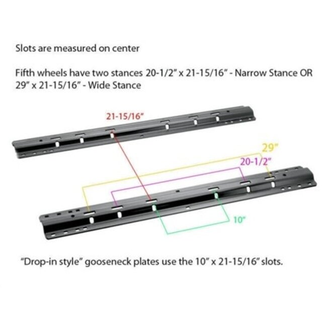 Reese 30035 Universal Rail & Mounting Bracket Kit