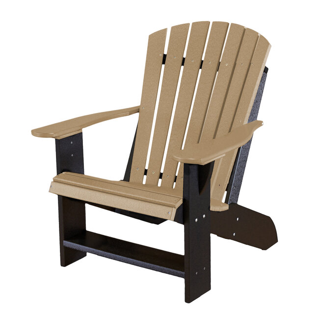 Heritage Adirondack Chair - Weathered Wood with Black Frame