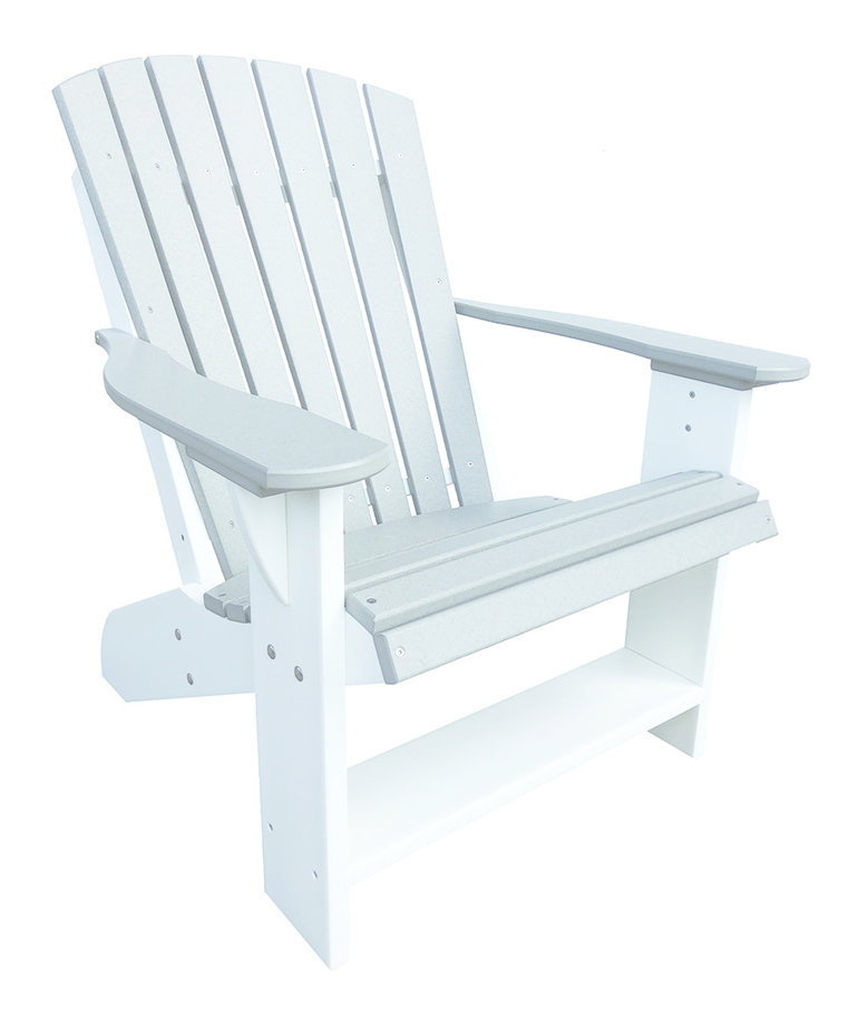 Heritage Adirondack Chair White Frame Light Gray