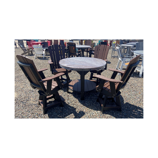 Heritage 48" Pub Table Swivel Set - Tudor Brown/Black Frame - Bar Height