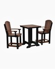 Patio Table Set with (2) Patio Chairs - Tudor Brown w/ Black Frame