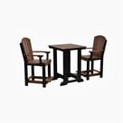 Patio Table Set with (2) Patio Chairs - Tudor Brown with Black Frame