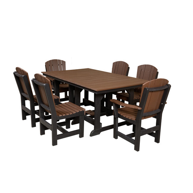 44"x72" Heritage Table Set - Tudor Brown with Black Frame