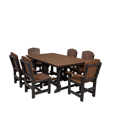 44"x72" Heritage Table Set - Black Frame w/ Tudor Brown Top