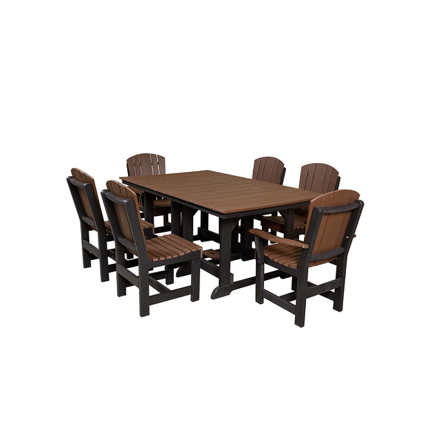 44"x72" Heritage Table Set - Tudor Brown with Black Frame