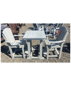 Patio Table Set with 2 Patio Chairs - Light Gray