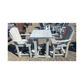Patio Table Set with 2 Patio Chairs - Light Gray