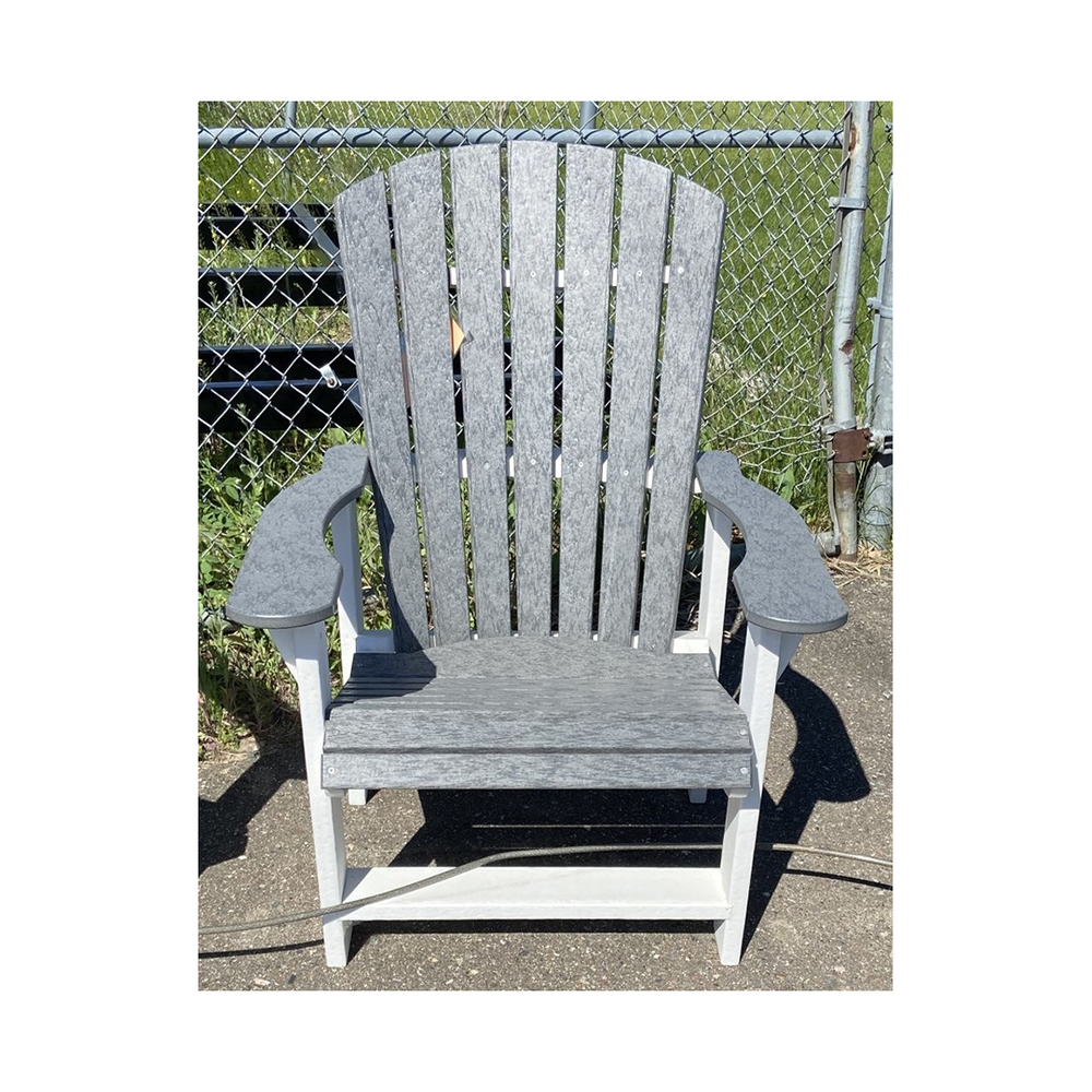 Upright Adirondack - Dark Gray with White Frame