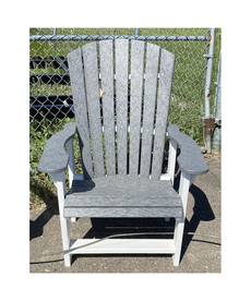 Upright Adirondack - White Frame w/ Dark Gray Seat