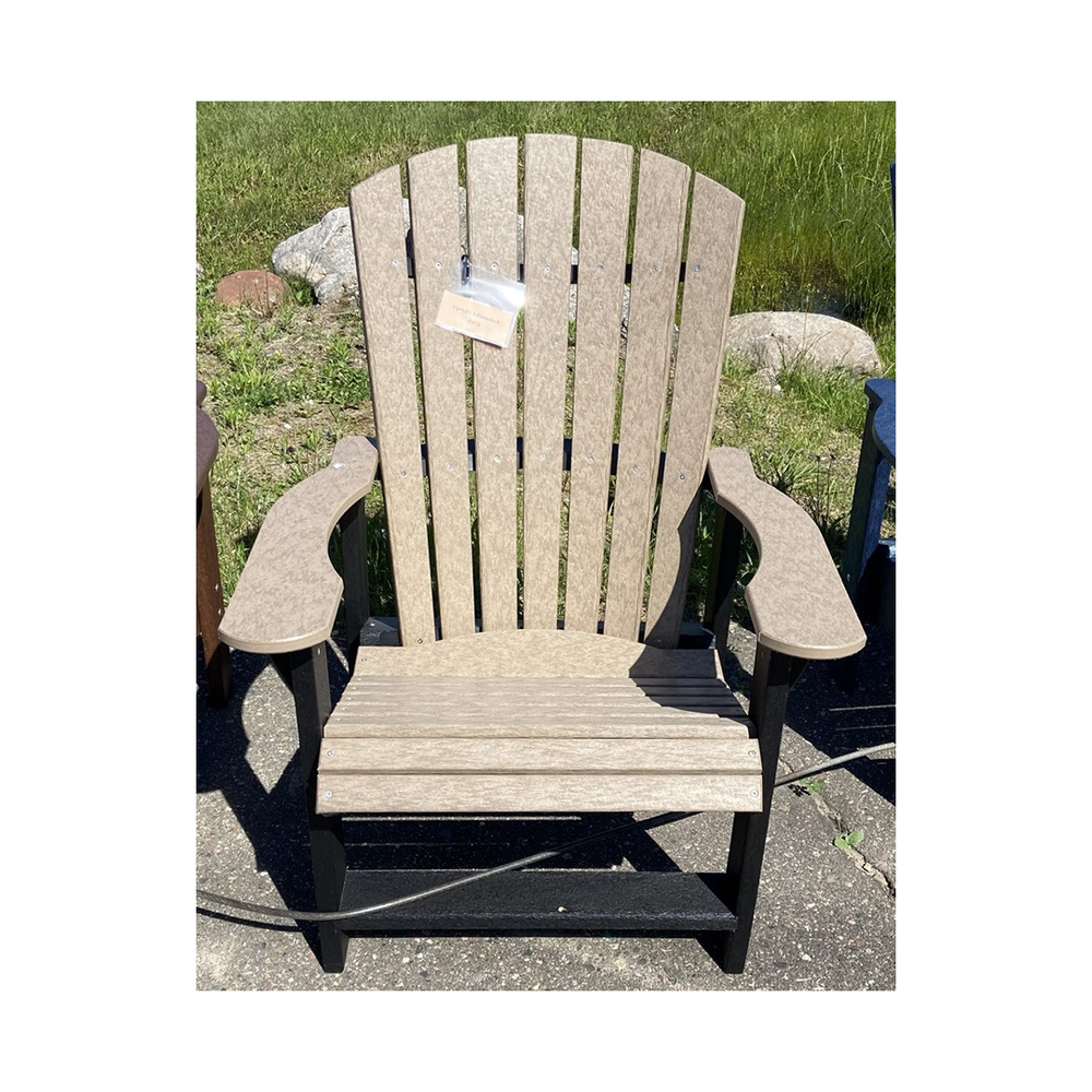 Upright Adirondack - Weathered Wood with Black Frame