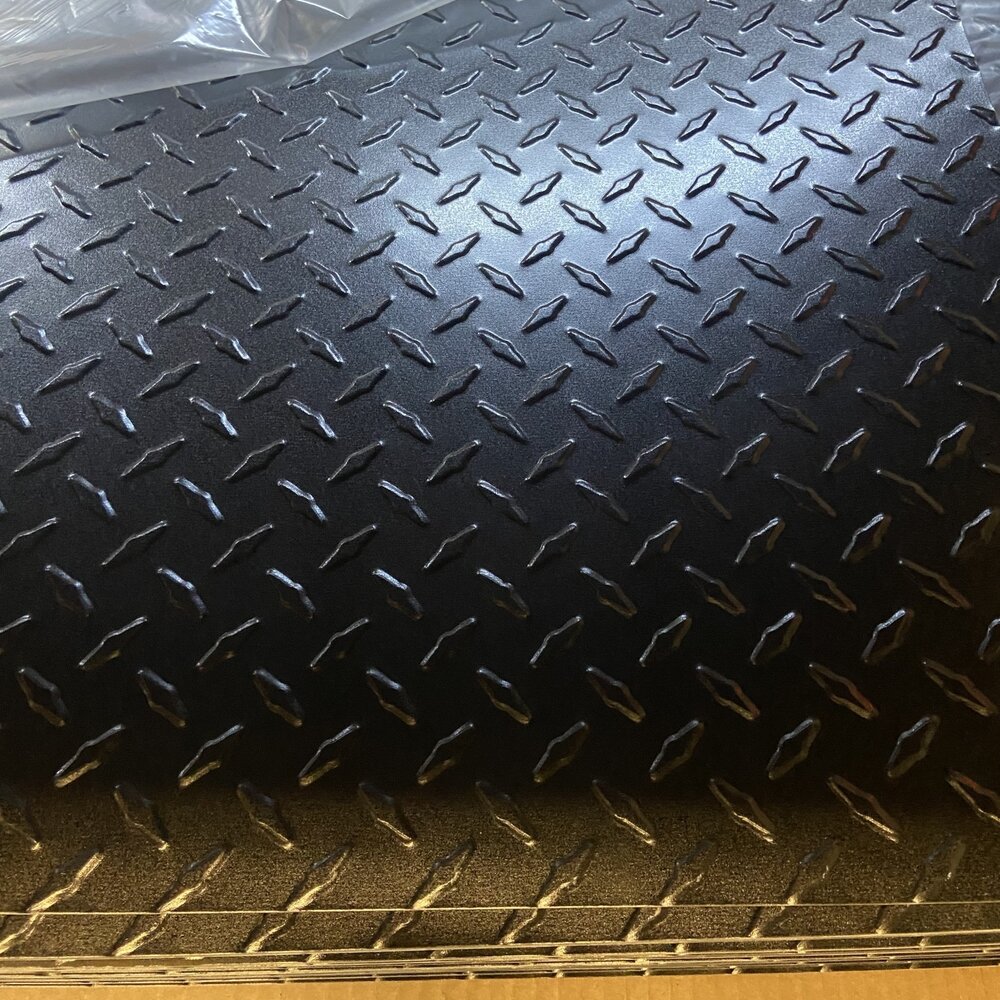 4'x8' Black Diamond Plate .030 Thickness w/ PVC film (Bulk)
