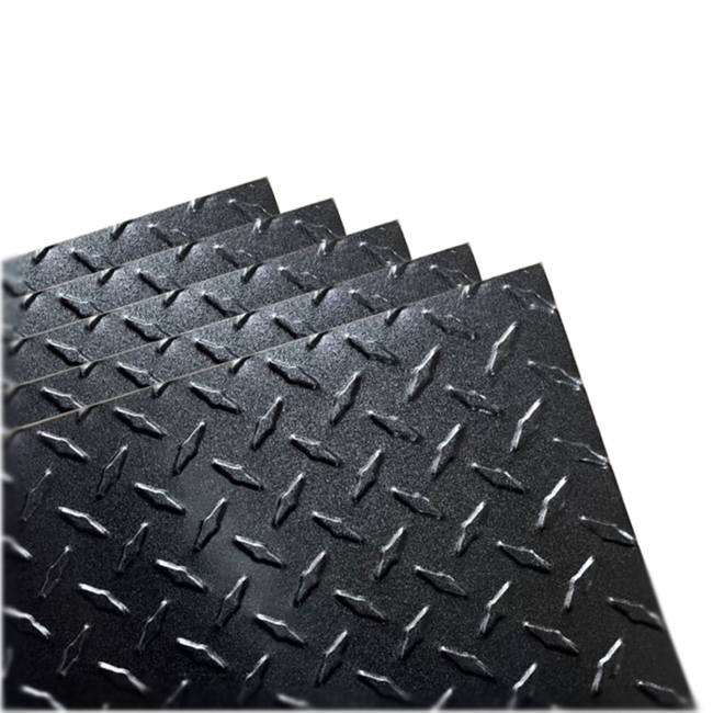 4'x8' Black Diamond Plate .030 Thickness w/ PVC film (Bulk)