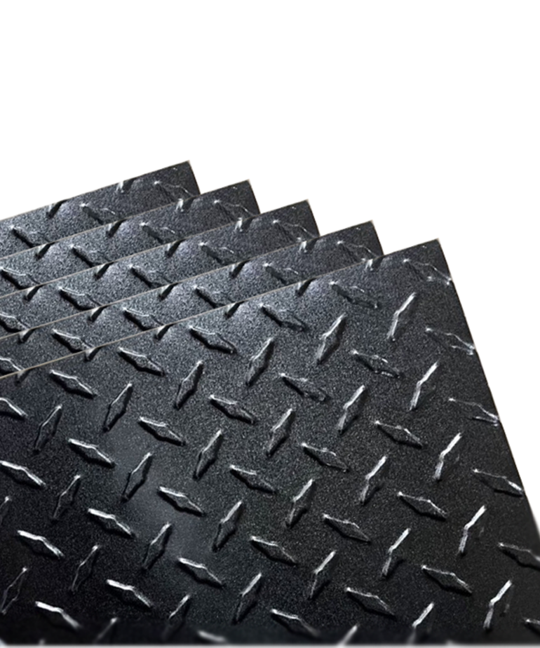 4'x8' Black Diamond Plate .030 Thickness w/ PVC film (Bulk)