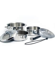 Camco Stainless Steel 7 pc Nesting Cookware Set - Camco