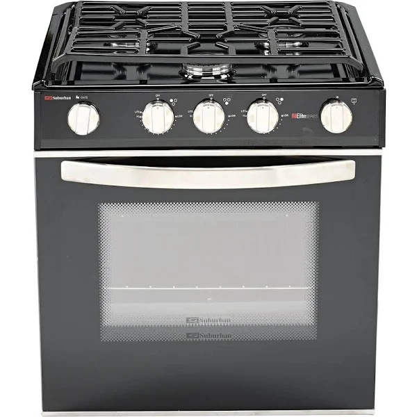 RV Range - Suburban Gas Range 17 inch Black, 3106A