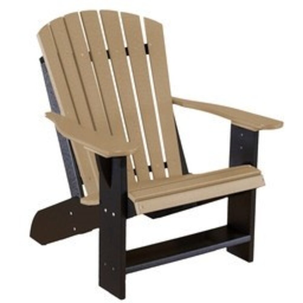 Heritage Adirondack Chair - Weathered Wood with Black Frame