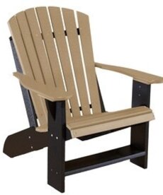 Heritage Adirondack Chair - Weathered Wood with Black Frame