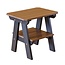 Two Tier End Table - Tudor Brown Top with Black Frame